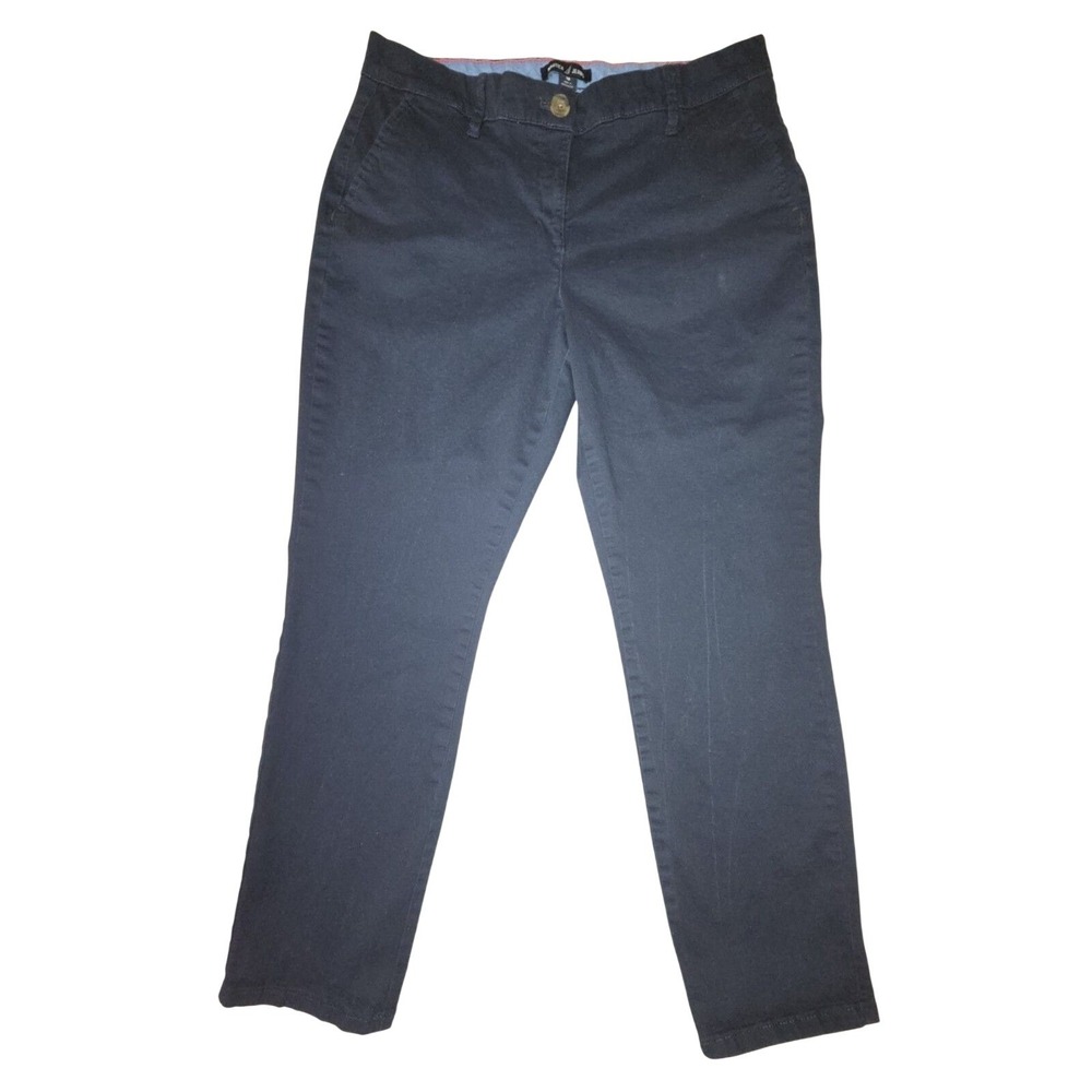 Nautica Jeans Women's Navy Chino Flat Front‎ Casual Ankle Pants - Size 10